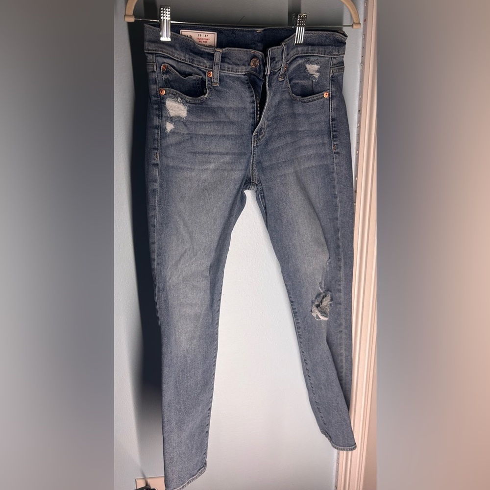 Gap Skinny Mid Rise Distressed Blue Women's Jeans